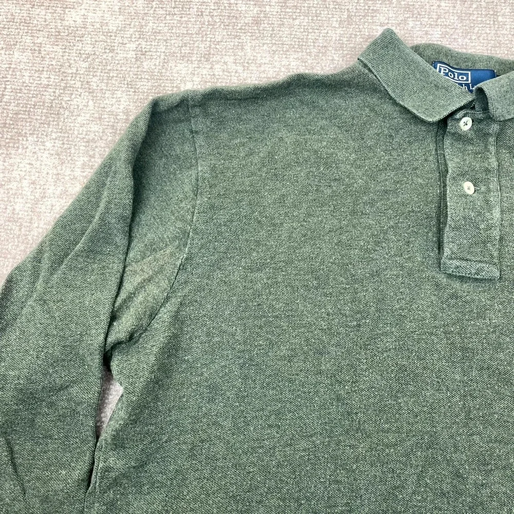 Polo By Ralph Lauren Polo Shirt Men XL Green Performance High Low Slit Pony Logo
